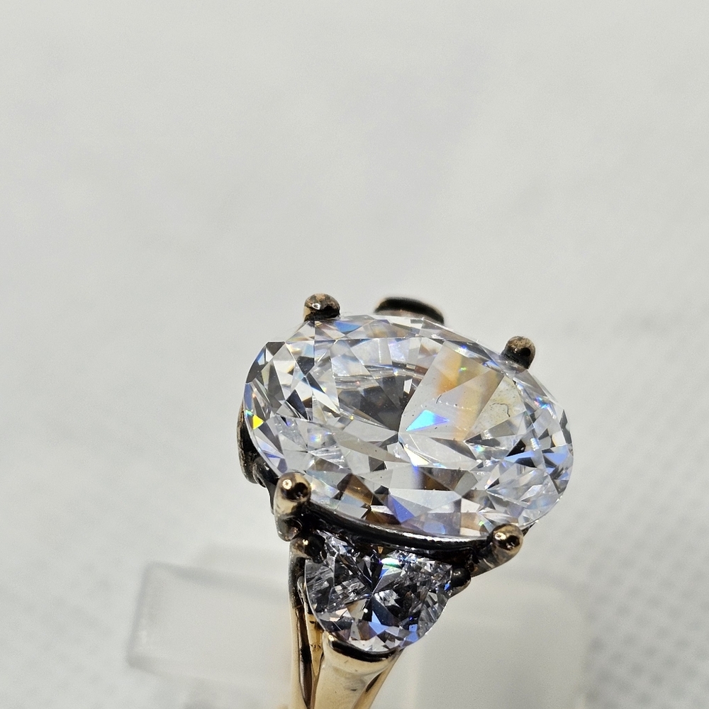 Victoria Wieck Vintage Real Quartz Ring Gold Vermeil Size 8! RARE - Picture 8 of 11